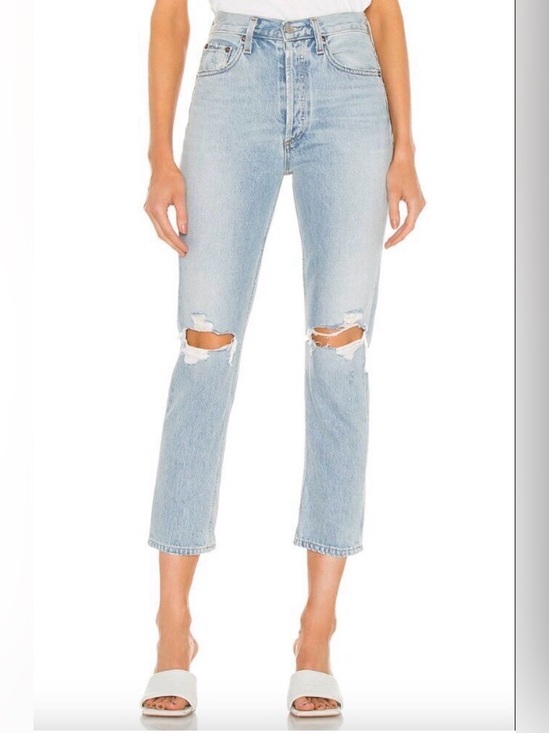 Agolde Denim - Agolde Riley 90s High Rise Straight Crop Distressed Jeans size 27/4